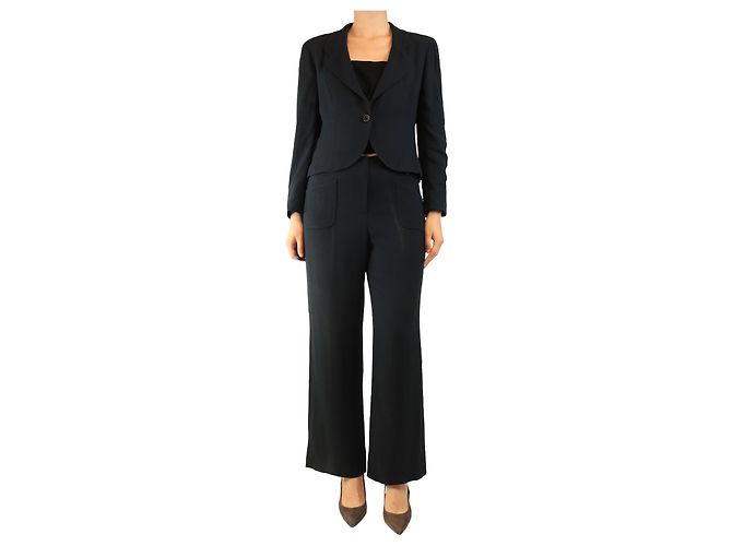 Chanel Navy jacket and trouser set - size UK 14 Navy blue