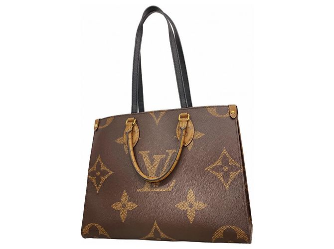 Borsa Tote Louis Vuitton Monogram Giant Reverse OnTheGo MM Marrone