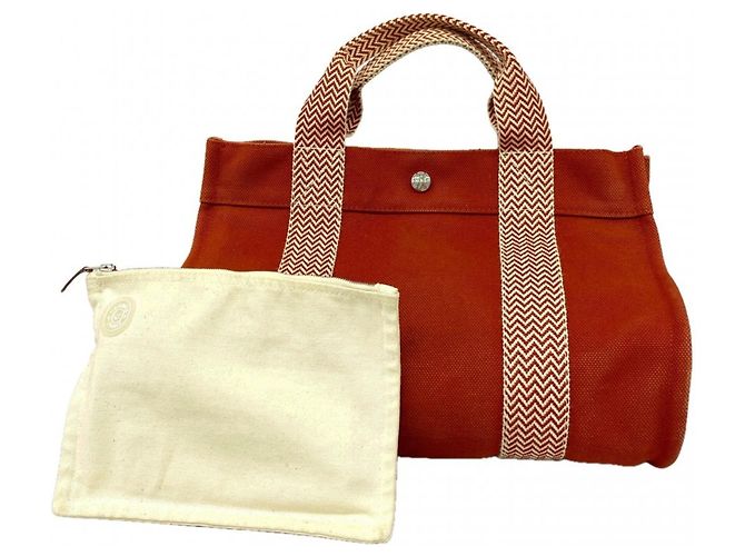 Hermès Hermes Cannes PM Canvas Handtasche in Orange