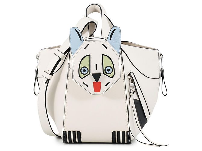 Bolsa de mão compacta de couro Loewe Hammock Branco