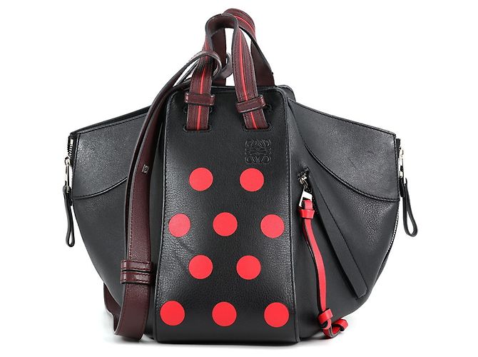Sac à main en cuir Loewe Hammock Small Noir Rouge