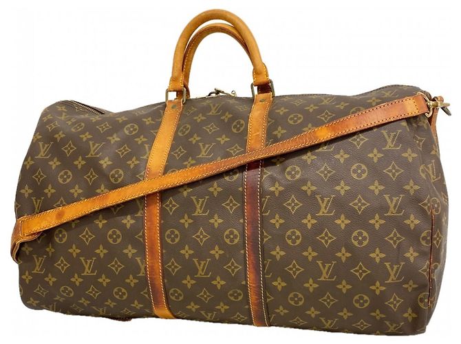 Louis Vuitton Boston Monogram Keepall Bandoulière 55 Marrom
