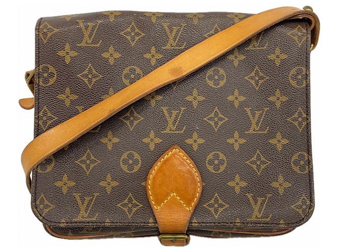 Borsa a tracolla Louis Vuitton Monogram Cartouchiere GM Marrone