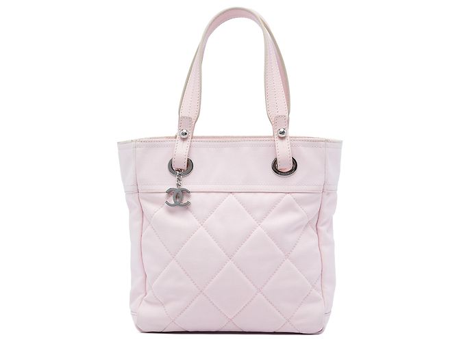 Tote Chanel Pink Small Quilted Canvas Paris Biarritz Rosa