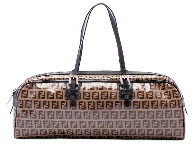 Fendi Zucchino Crystal Handtasche braun