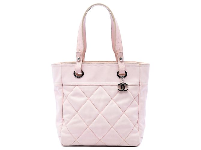 Tote Chanel Pink Small Quilted Canvas Paris Biarritz Rosa