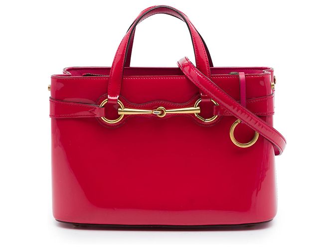 Gucci Pink Patent Bright Bit Satchel