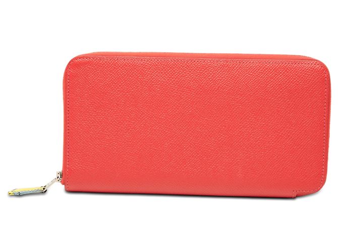 Portafoglio lungo Hermès Red Epsom Azap Silk Rosso