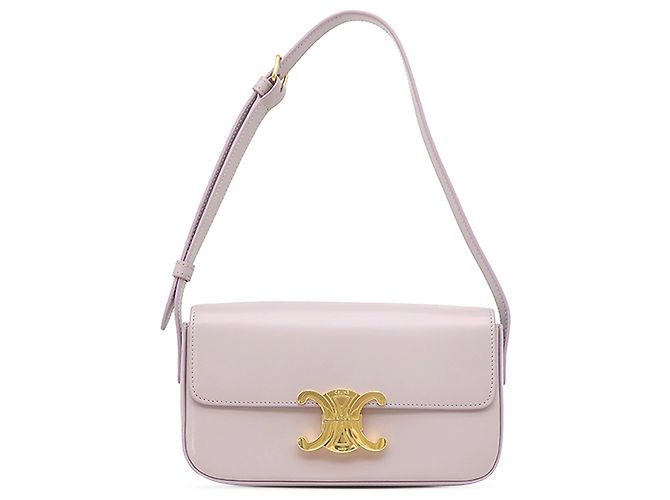 Céline Borsa a tracolla Celine Triomphe Claude in pelle di vitello lucida viola Porpora