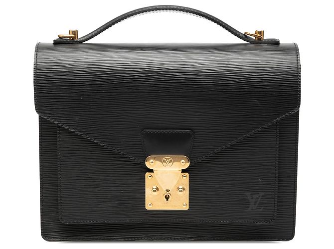 Louis Vuitton Black Epi Monceau 28 Noir