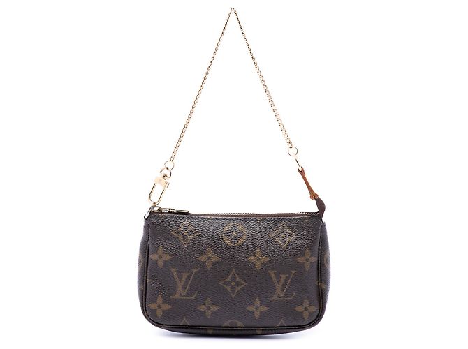 Louis Vuitton Marrón Monogram Mini Pochette Accessoires Castaño