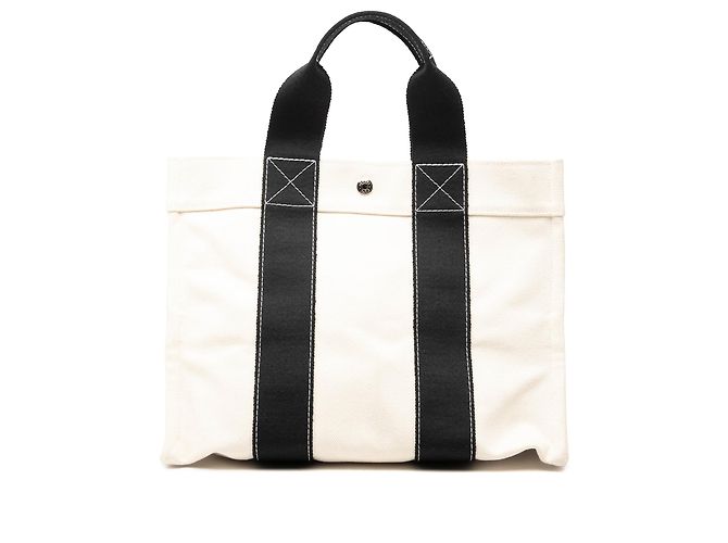 Tote Hermès White Toile Bora Bora PM Branco