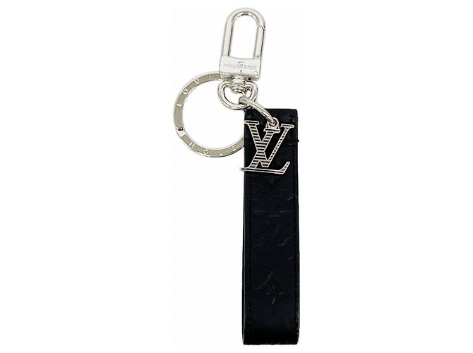 Louis Vuitton Keychain Charm Monogram Shadow Dragonne Black