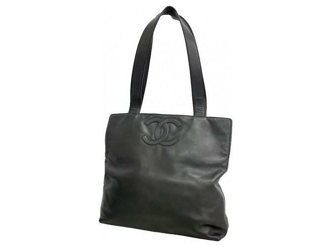 Borsa Tote Chanel in pelle nera Nero