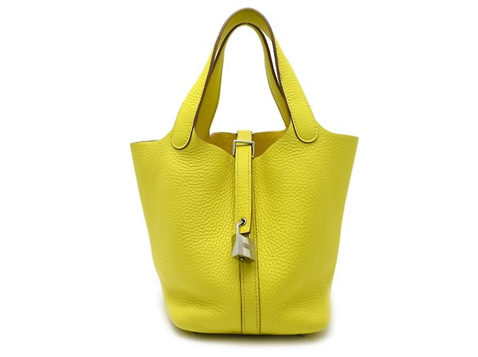 Hermès Bolsa Hermes Picotin Lock PM Dourado Amarelo