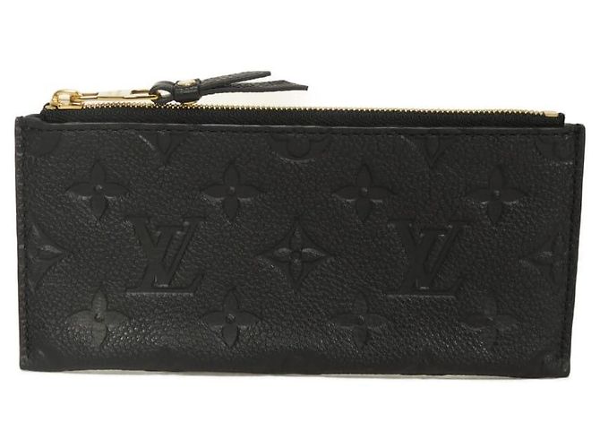 Louis Vuitton Portefeuille Curies Monogram Empreinte Leather Coin Case Black