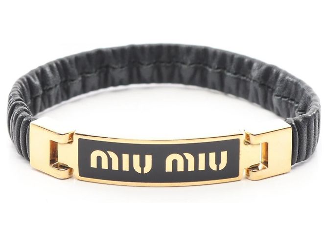 Pulseira de couro Miu Miu Preto