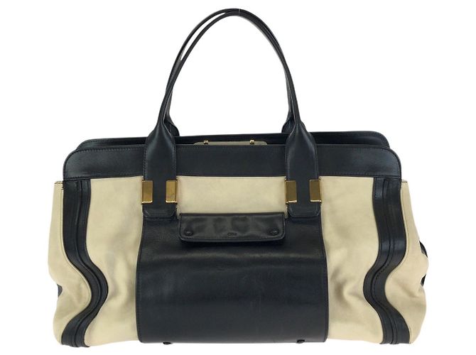 Chloé Alice Leder Tragetasche Braun Beige