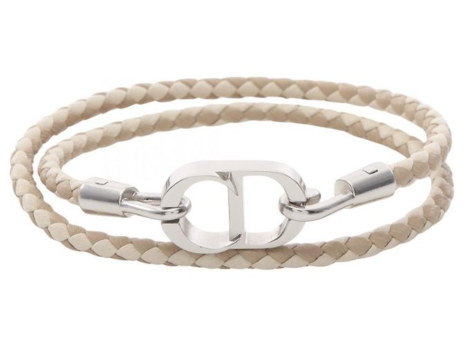 Christian Dior Bracciale in pelle Dior CD Icon Marrone Beige
