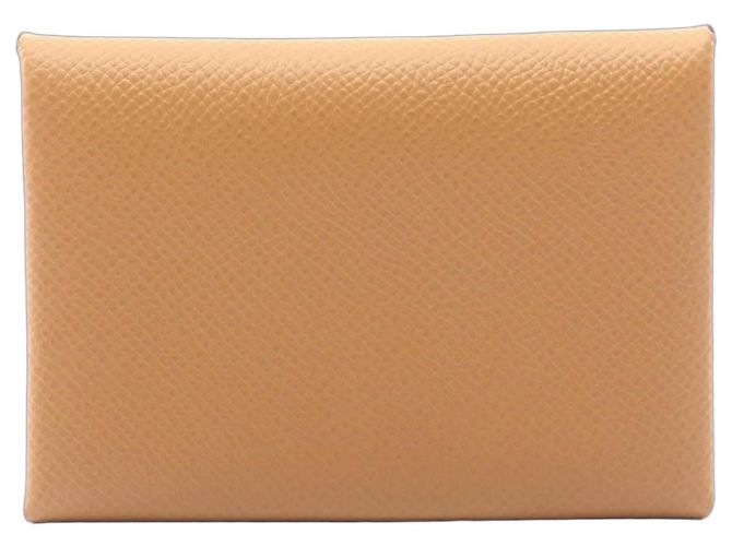 Hermès Hermes Calvi Duo calf leather coin case Brown