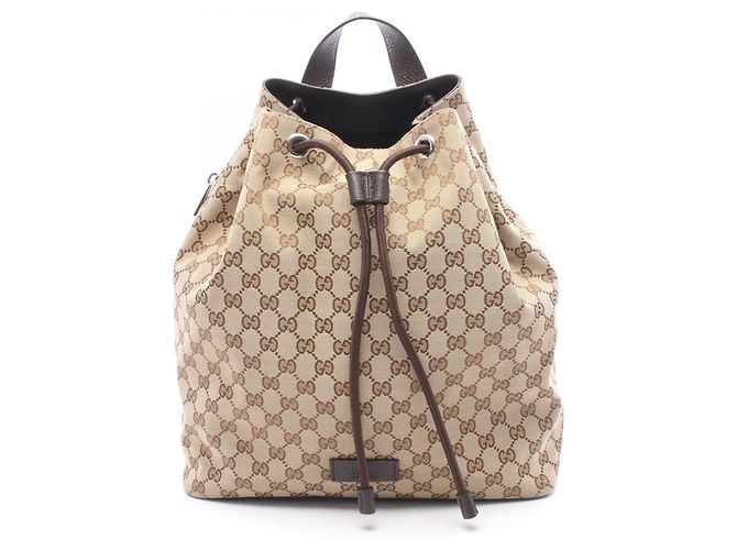 Gucci GG Canvas Backpack Brown Beige