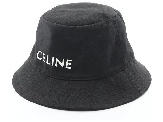 Céline Sombrero bucket de algodón CELINE Negro
