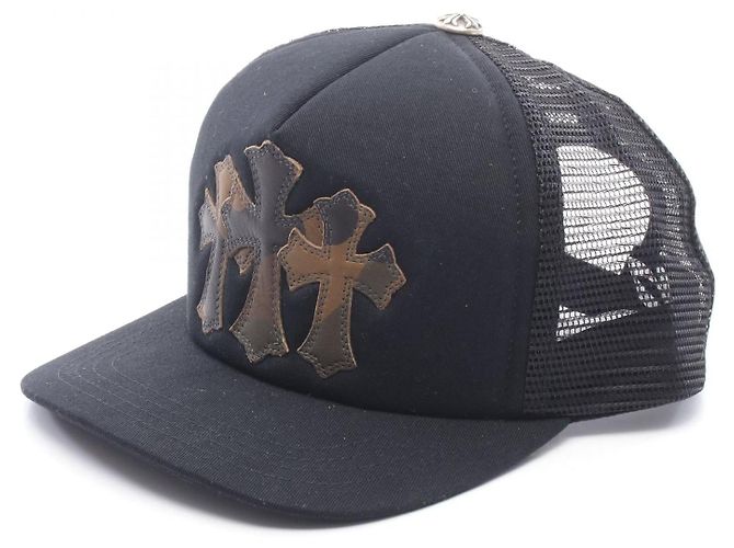 Gorra de algodón CHROME HEARTS 3 Cemetery Cross Patch Negro