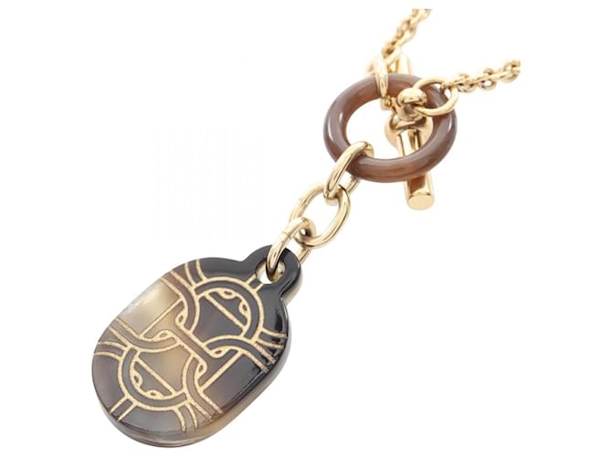 Hermès Collar Chaine d'Ancre Hermes Dorado Metálico 