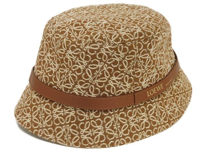 Gorra bucket de algodón jacquard Anagram Loewe Castaño