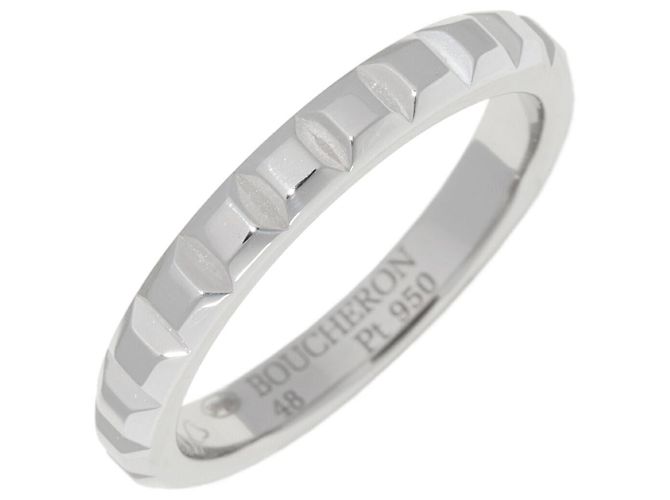 Boucheron Quatre Clou De Paris Pt950 Ring Größe 48 Silber Metallisch
