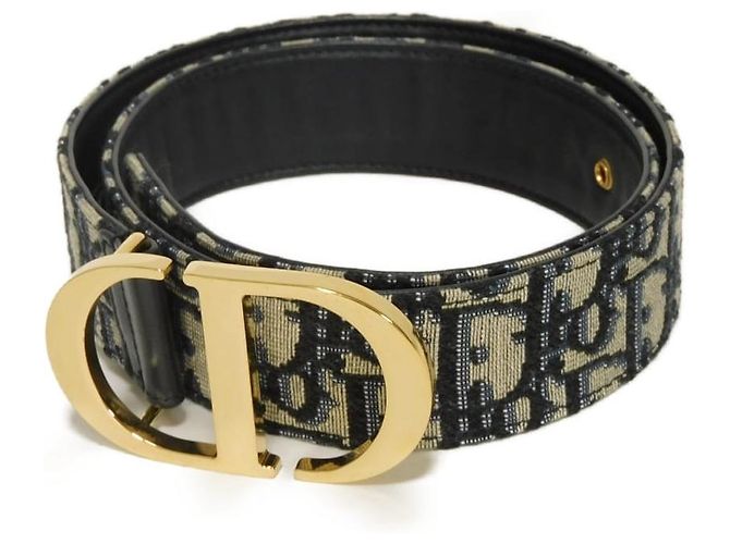 Christian Dior Cinturón Dior 30 Montaigne de algodón Castaño Beige