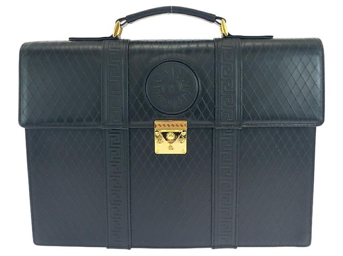 Pasta de couro Versace Preto