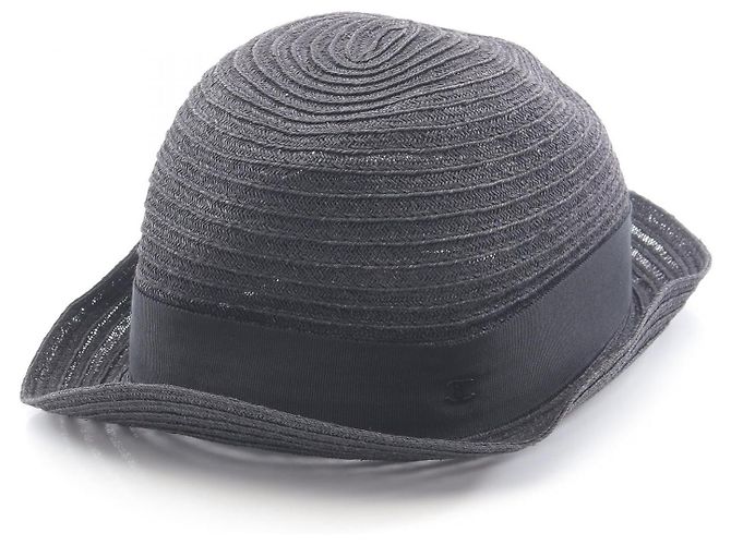 Sombrero de algodón Chanel negro