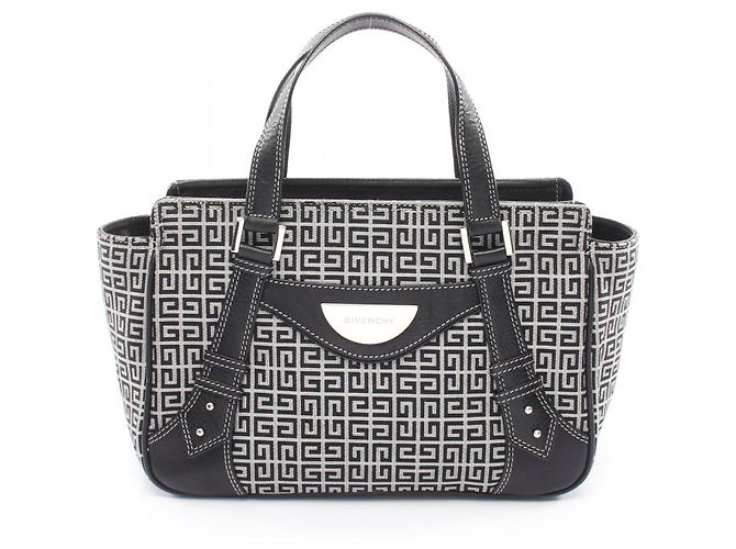 Sac à main Givenchy en cuir et toile Noir