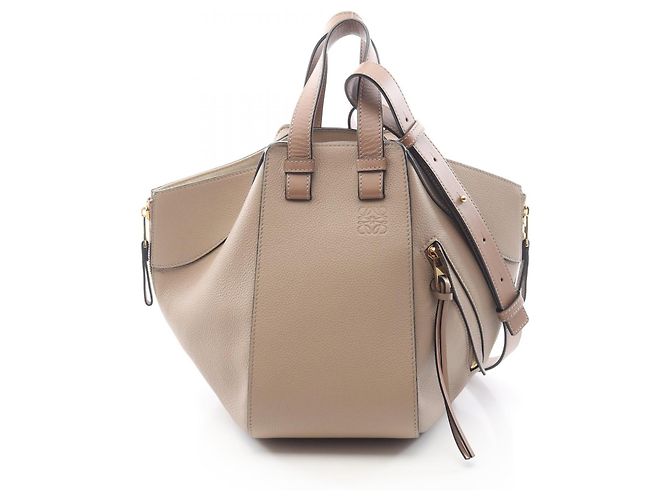 Bolsa Loewe Hammock Small em couro 2way Marrom Bege