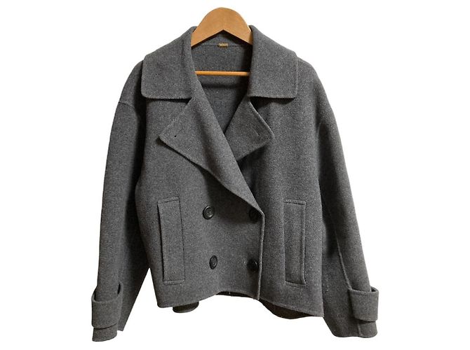 Autre Marque Mila Owen Short Double-faced Coat Brown