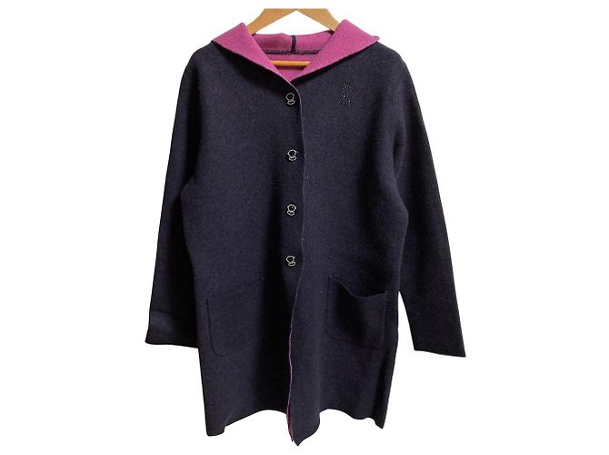 Autre Marque Casaco de lã com capuz PICONE Roxo