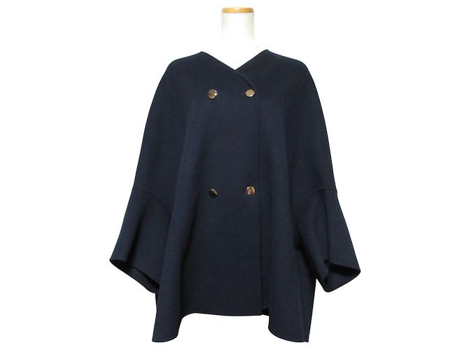 Capa corta de lana Emilie de Max Mara Azul Azul marino