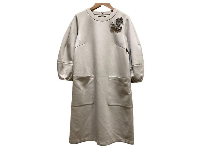 Autre Marque Rene Langarmkleid Braun Grau
