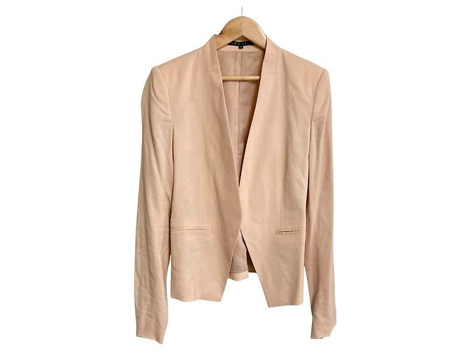 Theory Kragenlose Jacke Pink