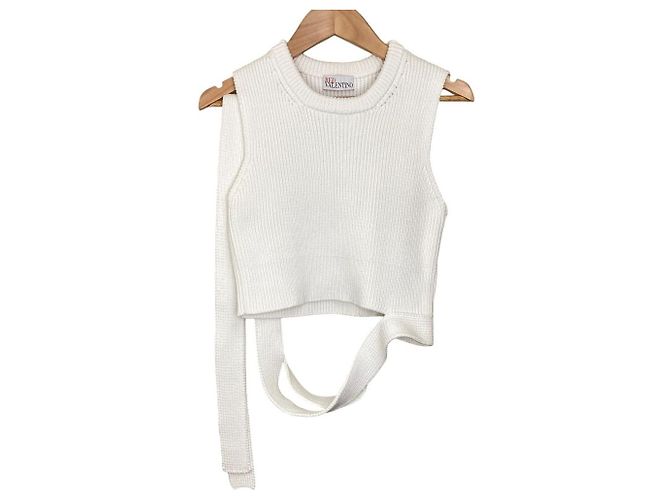 Roter Valentino Stricktop Weiß
