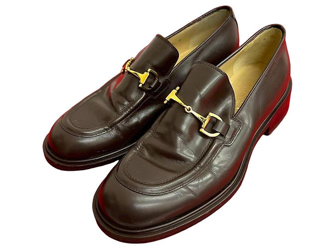 Mocassins en cuir Gucci Marron