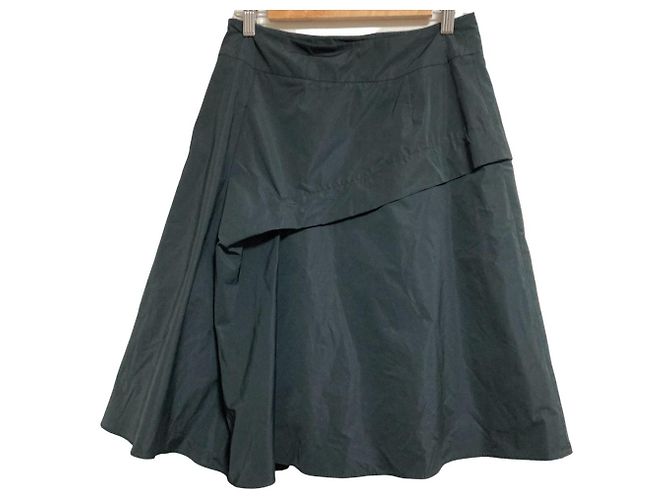 Autre Marque Rene basic Geraffter ausgestellter Rock Braun