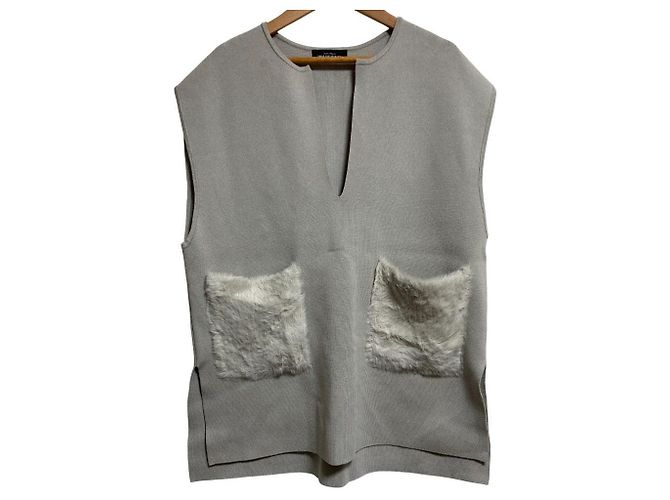 Autre Marque Strickweste green label relaxing Braun Grau