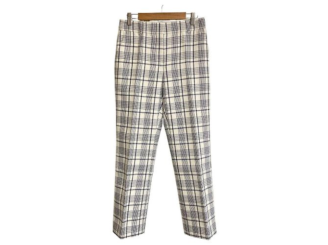 Pantaloni a quadri Tory Burch Blu