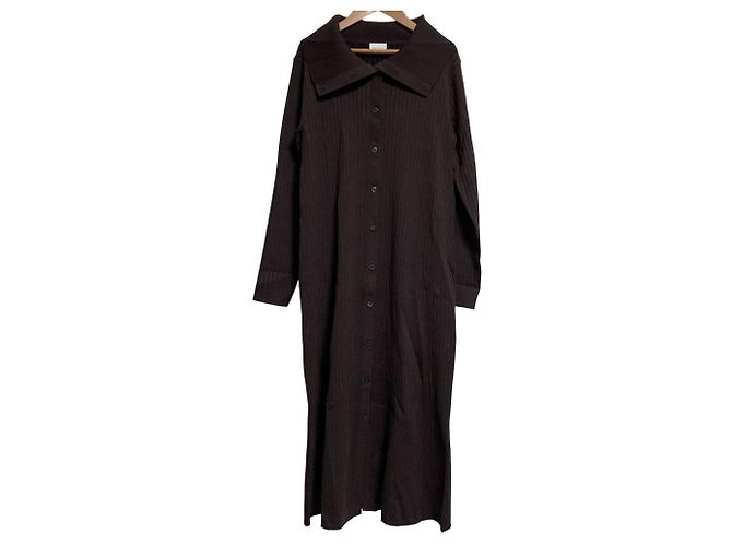 Autre Marque Ribstrickkleid green label relaxing Braun