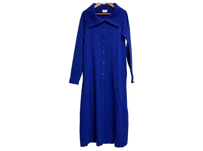 Autre Marque Ribstrickkleid green label relaxing Blau