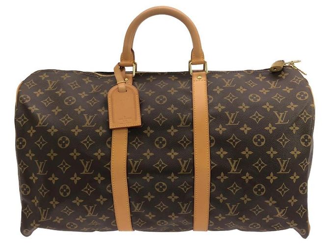 Bolsa Boston Louis Vuitton Monogram Keepall 50cm Marrom