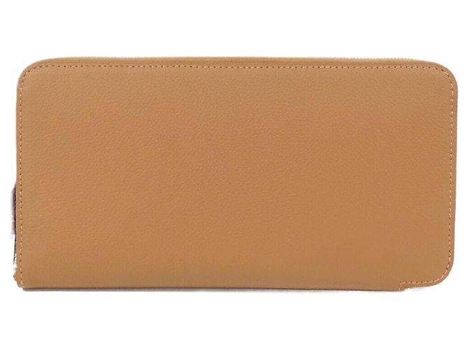 Cartera de seda plegable ANCRES Hermès Castaño Dorado