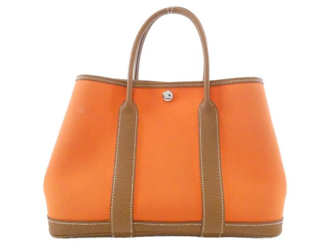 Hermès Hermes Garden Party Handtasche Rot Golden Orange